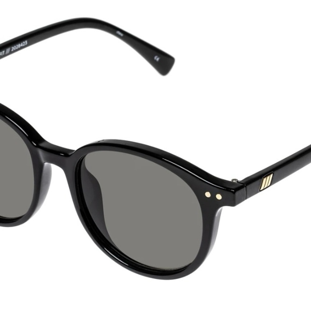 Le Specs Black Round Sunglasses with Red Case - Picture 2 of 5
